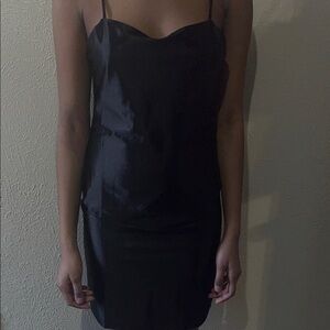 Elegant Black Satin Dress